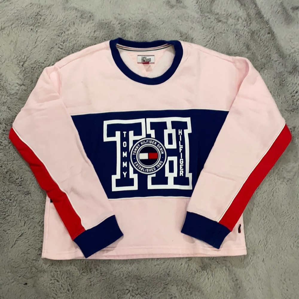 Pink and Navy Tommy Hilfiger Sweatshirt